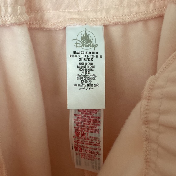 NWT Disney Parks Aristocats Marie Pink Sweatpants Raw Hem Edge with Pockets 3X - Picture 3 of 8